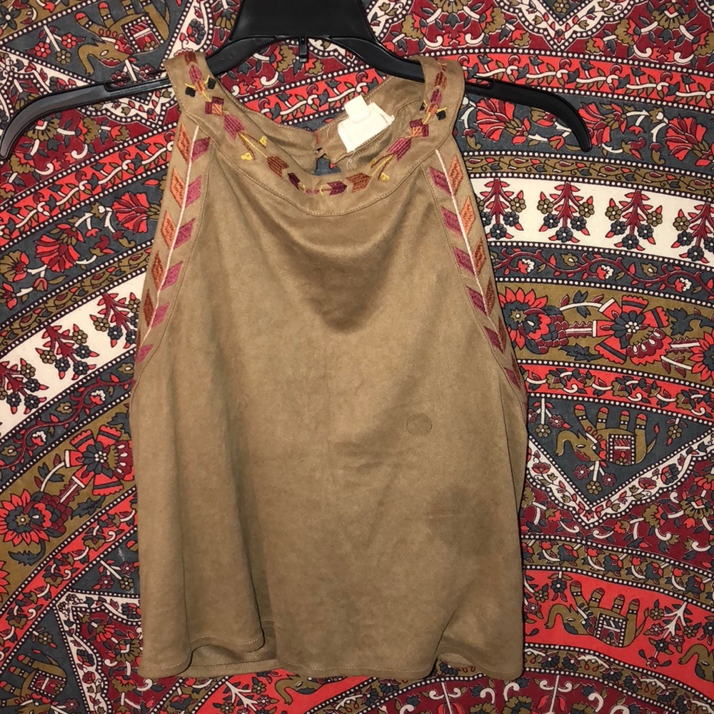 Size Large 100% polyester camel top
